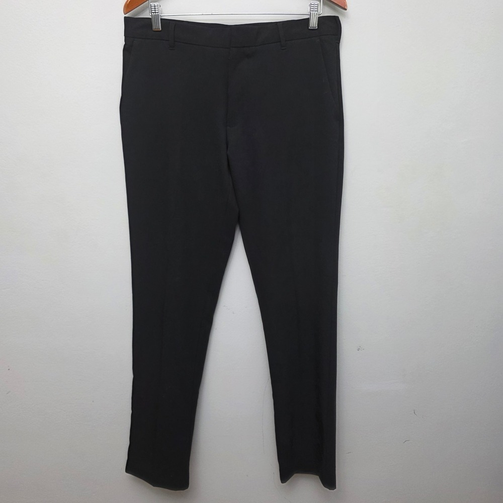 Van Heusen Dress Pants Mens 34x32 Black Slim Fit Traveler EvenTemp Modern Work